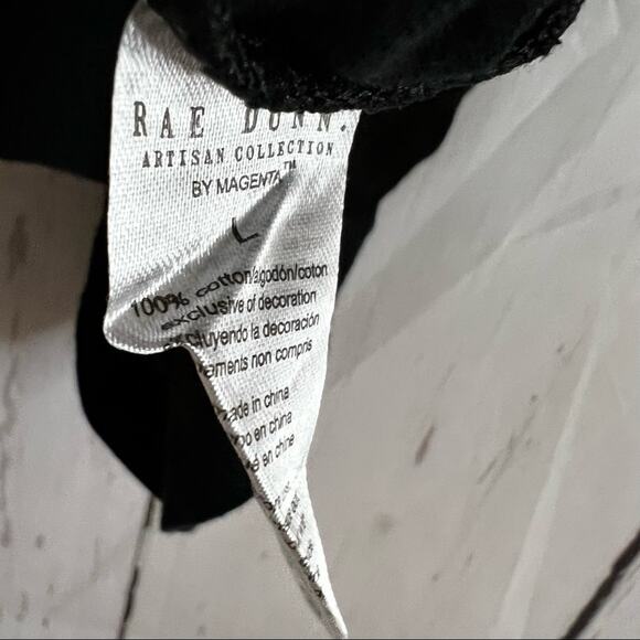 Rae Dunn By Magenta Womens Black Graphic Sz L - Picture 9 of 10